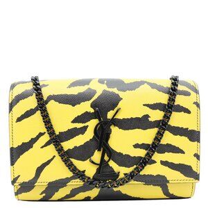 Yves Saint Laurent  Classic Kate Zebra Print Leather Crossbody Bag Yellow